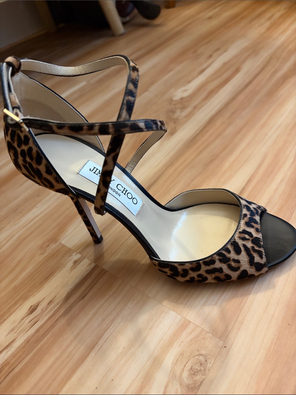 Jimmy Choo Leopard-Print Strappy Stiletto Sandals - Brown/Black